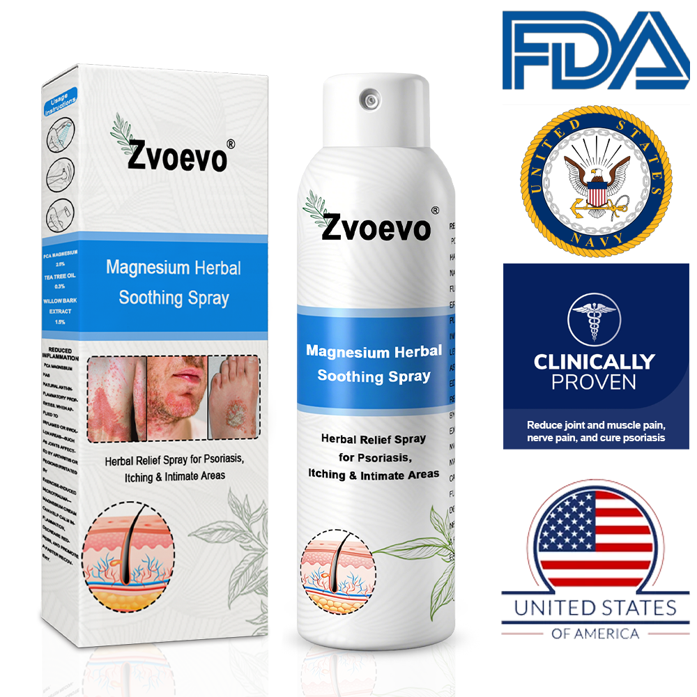Službena trgovina: Zvoevo® 👾 Magnezijev biljni sprej protiv psorijaze — Odobreno od strane FDA (Ublažava psorijazu i ekcem, poboljšava bakterijske infekcije u području genitalija, liječi rozaceu i hidradenitis suppurativu, te akne i bradavice