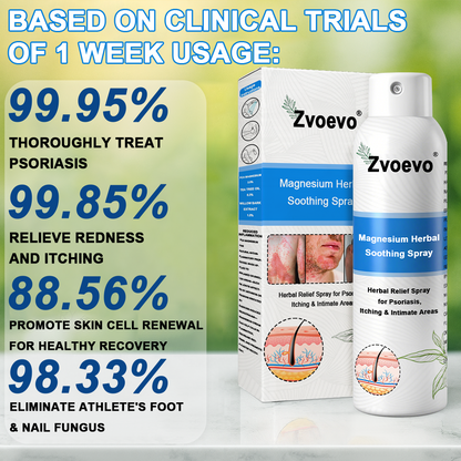 Službena trgovina: Zvoevo® 👾 Magnezijev biljni sprej protiv psorijaze — Odobreno od strane FDA (Ublažava psorijazu i ekcem, poboljšava bakterijske infekcije u području genitalija, liječi rozaceu i hidradenitis suppurativu, te akne i bradavice